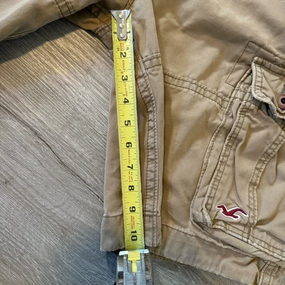 Men’s Vintage Y2K Hollister Cargo Shorts Outdoor Gorpcore Hike Baggy Khaki Sz 32 - Picture 10 of 12